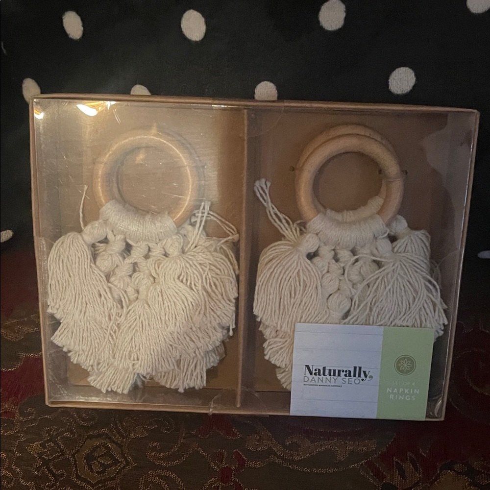 Cream Macrame Napkin Rings